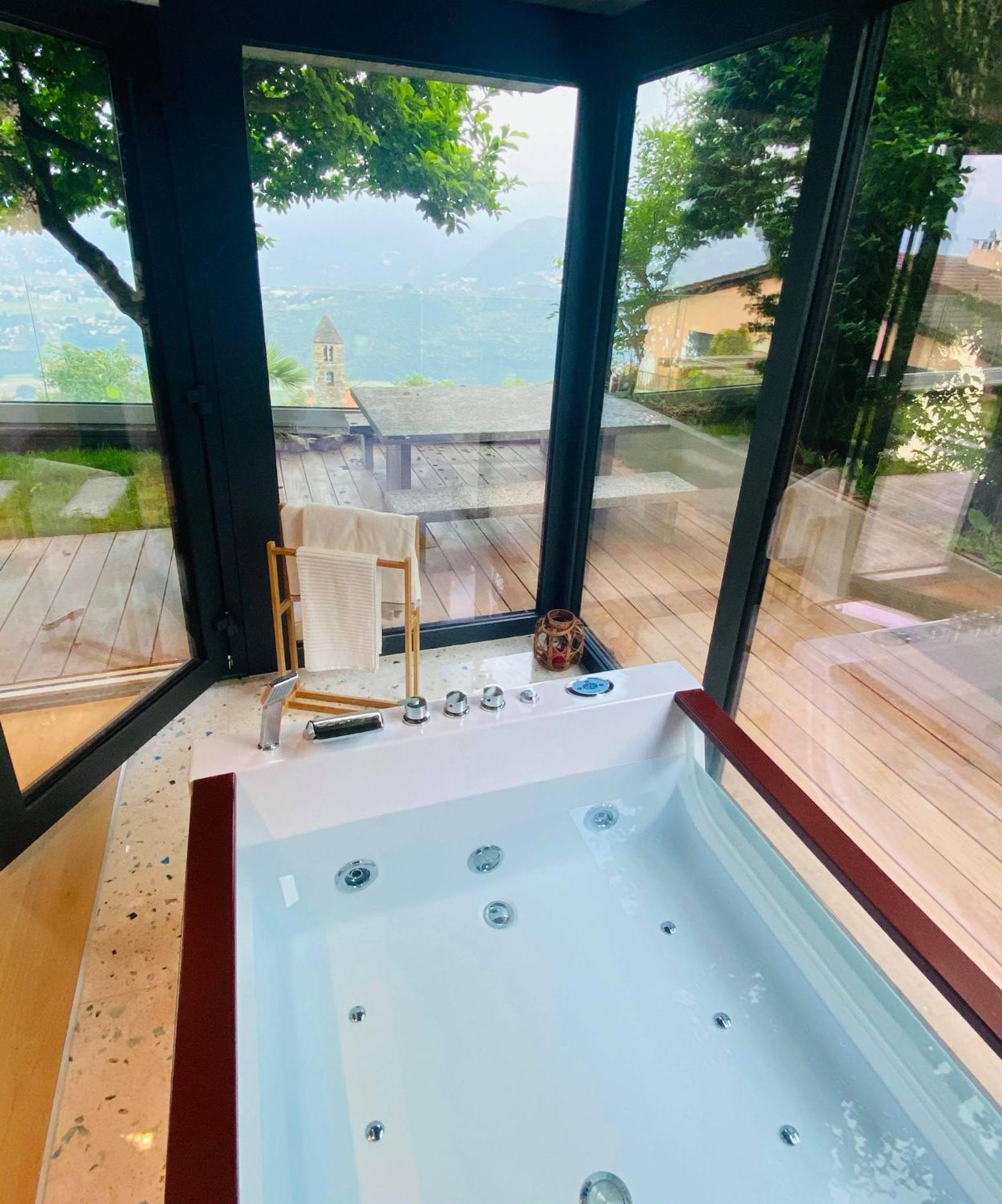 Family Suite With Garden And Amaizing View To Lugano Cademario Zewnętrze zdjęcie