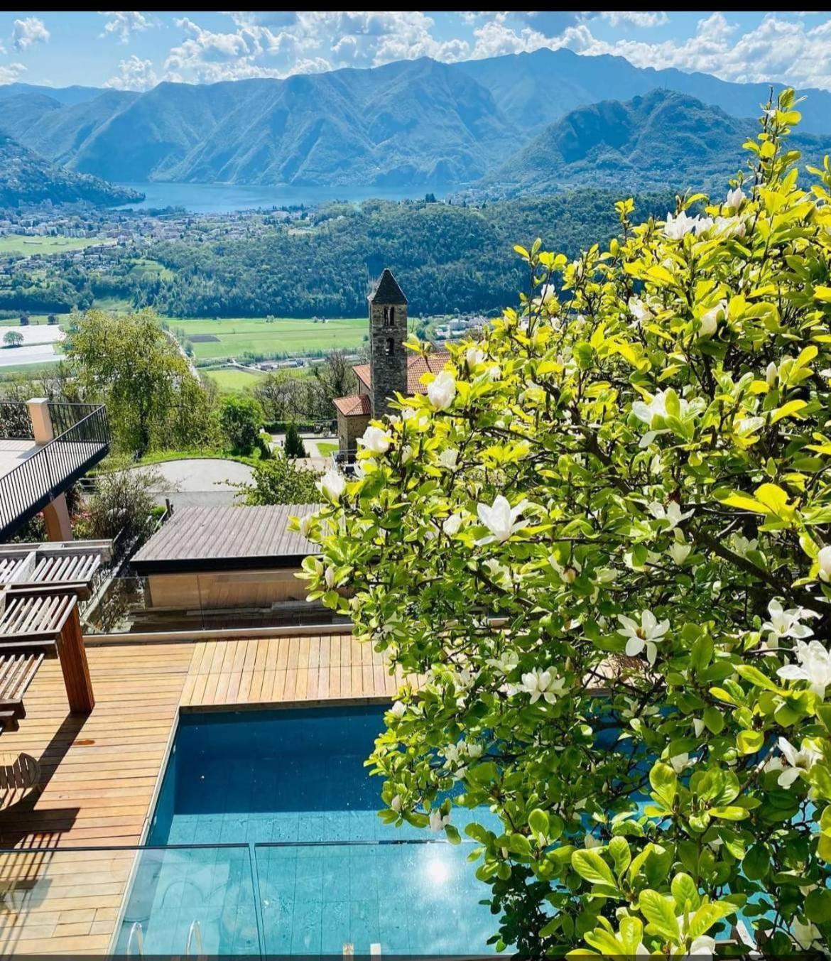 Family Suite With Garden And Amaizing View To Lugano Cademario Zewnętrze zdjęcie